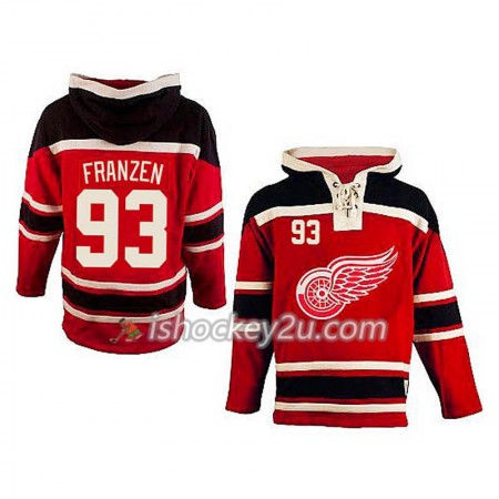 Mænd NHL Detroit Red Wings Johan Franzen 93 Rød Sawyer Hooded Sweatshirt